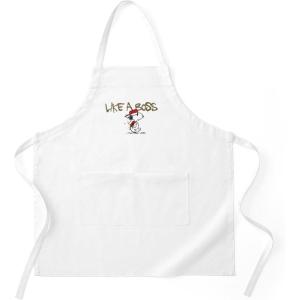 CafePress Peanuts Snoopy Like A Boss Kitchen Apron with Pockets, Grilling Apron, Baking Apron(White)