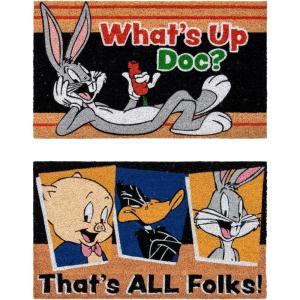 Gertmenian Peanuts Snoopy Coir Doormat – 2×3 Welcome Mat (2-Pack), Ideal for High Traffic Areas in Front Door, Garage, Entryway – Welcome, 80022(Looney Tunes Doc/Folks)
