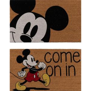 Gertmenian Peanuts Snoopy Coir Doormat – 2×3 Welcome Mat (2-Pack), Ideal for High Traffic Areas in Front Door, Garage, Entryway – Welcome, 80022(Retro Mickey Face/Come on in)