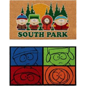 Gertmenian Peanuts Snoopy Coir Doormat – 2×3 Welcome Mat (2-Pack), Ideal for High Traffic Areas in Front Door, Garage, Entryway – Welcome, 80022(South Park Gang/Blocks)