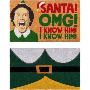 Gertmenian Peanuts Snoopy Coir Doormat – 2×3 Welcome Mat (2-Pack), Ideal for High Traffic Areas in Front Door, Garage, Entryway – Welcome, 80022(The Elf Omg/Costume)