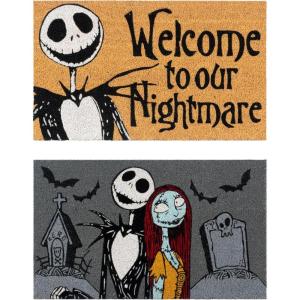 Gertmenian Peanuts Snoopy Coir Doormat – 2×3 Welcome Mat (2-Pack), Ideal for High Traffic Areas in Front Door, Garage, Entryway – Welcome, 80022(Welcome Nightmare/Jack & Sally)