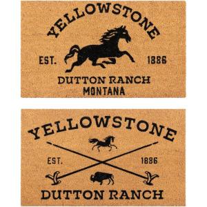 Gertmenian Peanuts Snoopy Coir Doormat – 2×3 Welcome Mat (2-Pack), Ideal for High Traffic Areas in Front Door, Garage, Entryway – Welcome, 80022(Yellowstone Arrow/Horse)