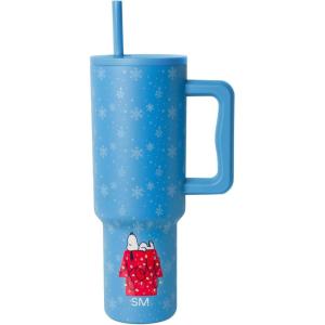Simple Modern Peanuts 40 oz Tumbler with Handle and Straw Lid | Insulated Reusable Stainless Steel Water Bottle Travel Mug | Gifts for Women Men | Trek Collection | 40oz | Snoopy Sports(Peanuts: Snoopy Snow)