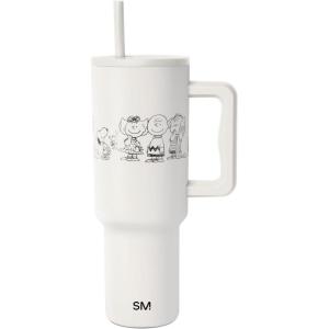 Simple Modern Peanuts 40 oz Tumbler with Handle and Straw Lid | Insulated Reusable Stainless Steel Water Bottle Travel Mug | Gifts for Women Men | Trek Collection | 40oz | Snoopy Sports(Peanuts: Peanuts Gang)