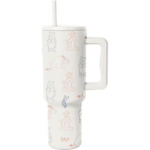 Simple Modern Peanuts 40 oz Tumbler with Handle and Straw Lid | Insulated Reusable Stainless Steel Water Bottle Travel Mug | Gifts for Women Men | Trek Collection | 40oz | Snoopy Sports(Disney: Winnie the Pooh Doodles)