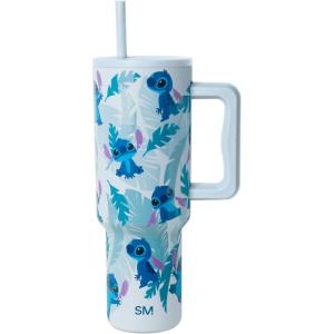 Simple Modern Peanuts 40 oz Tumbler with Handle and Straw Lid | Insulated Reusable Stainless Steel Water Bottle Travel Mug | Gifts for Women Men | Trek Collection | 40oz | Snoopy Sports(Disney: Tropical Stitch)