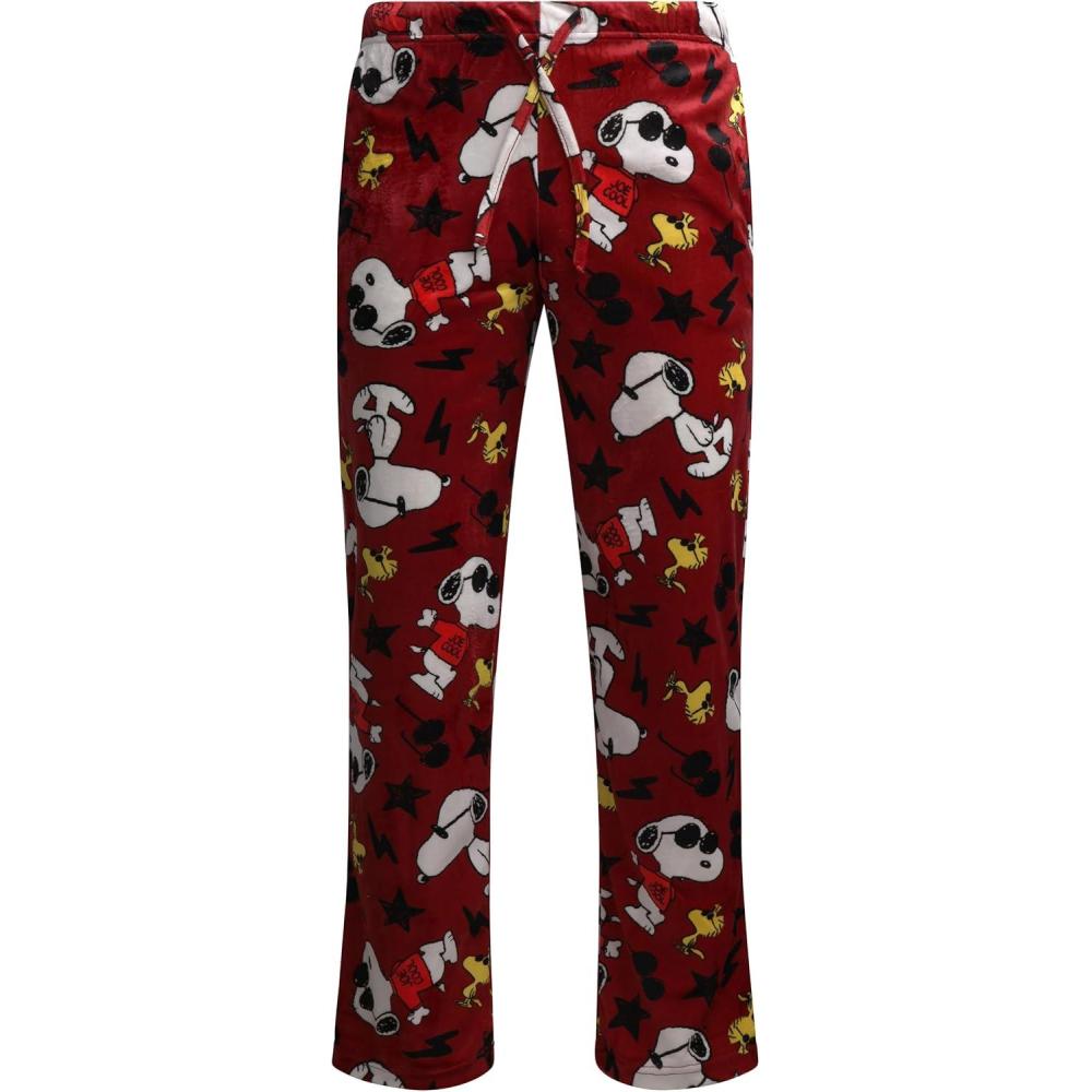 image:imageCOCO BRANDS Mens Pajama Pants  Peanuts Snoopy Pajamas Breathable Soft Stretch Pajama Bottoms Sleep Pants for MenRed Snoopy Joe Cool Graffiti Print