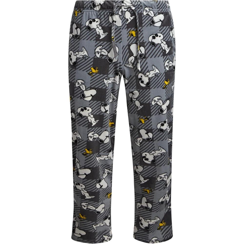 image:imageCOCO BRANDS Mens Pajama Pants  Peanuts Snoopy Pajamas Breathable Soft Stretch Pajama Bottoms Sleep Pants for MenSlate Grey Print Shades Snoopy