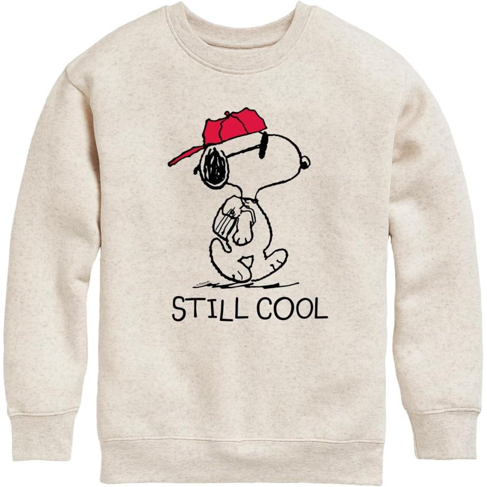 image:imageHYBRID APPAREL  Peanuts  Snoopy Still Cool  Toddler amp Youth Crewneck Fleece SweatshirtNatural