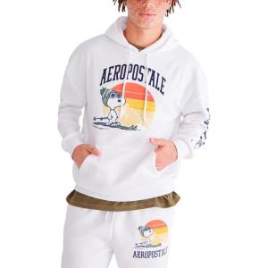 AEROPOSTALE unisex-adult Snoopy Ski Pullover Hoodie(White)