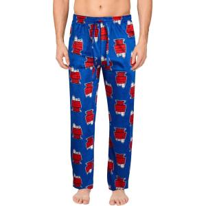 COCO BRANDS Mens Pajama Pants – Peanuts Snoopy Pajamas Breathable Soft Stretch Pajama Bottoms Sleep Pants for Men(Blue Snoopy on Dog House Print)