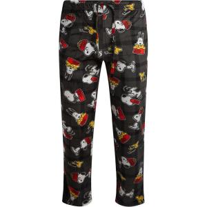 COCO BRANDS Mens Pajama Pants – Peanuts Snoopy Pajamas Breathable Soft Stretch Pajama Bottoms Sleep Pants for Men(Grey Dog Bowl Print Snoopy)