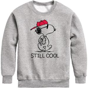HYBRID APPAREL – Peanuts – Snoopy Still Cool – Toddler & Youth Crewneck Fleece Sweatshirt(Athletic Heather)