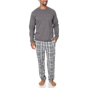 Peanuts Snoopy Family Matching Pajamas Comfy PJs Sleepwear 2-Piece Sets for Christmas(Mens Black Plaid)
