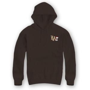 Riot Society Men’s Graphic or Embroidered Hoodie Hooded Sweatshirt(Peanuts Snoopy La Urban Embroidered (Dark Chocolate))
