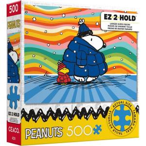 Ceaco – Peanuts – Puffer Coat – 500 Piece Jigsaw Puzzle – Oversized Pieces – Easy to Hold – EZ Hold