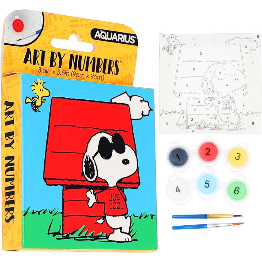image:imageAQUARIUS Peanuts Snoopy Joe Cool Micro Art by Numbers Kit 35 x 35 in Paint by Number Canvas Acrylic Paints amp Brushes Official Peanuts Craft for Kids Teens Adults Collectors