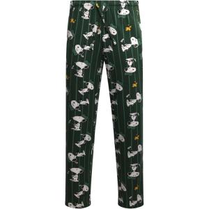 COCO BRANDS Mens Pajama Pants – Peanuts Snoopy Pajamas Breathable Soft Stretch Pajama Bottoms Sleep Pants for Men(Green Striped Snoopy Print)
