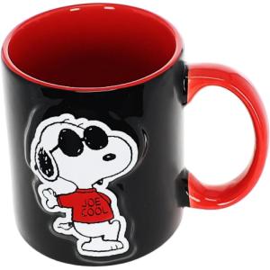 AQUARIUS Peanuts Snoopy Mug Joe Cool 18 oz Large Ceramic Coffee Mugs for Adults & Teens – Embossed Character Charlie Brown Kitchen Gifts for Women
