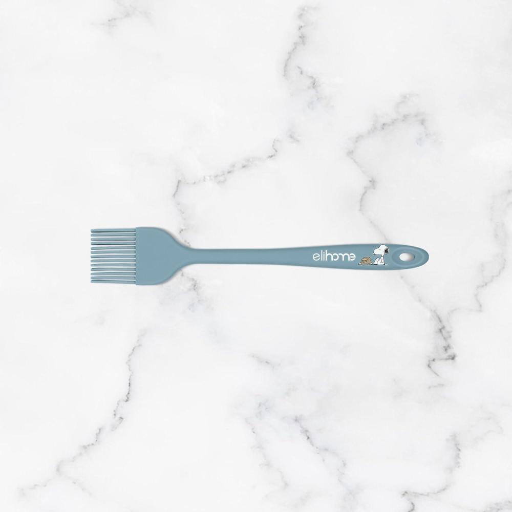 image:imageElihome  Peanuts Silicone Basting Brush 875  Heat Resistant to 600F FoodGrade Platinum Silicone Seamless 1Piece Design NonStick Safe Dishwasher Safe Dark GreyTeal Grey