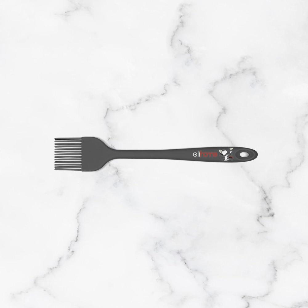 image:imageElihome  Peanuts Silicone Basting Brush 875  Heat Resistant to 600F FoodGrade Platinum Silicone Seamless 1Piece Design NonStick Safe Dishwasher Safe Dark GreyDark Gray
